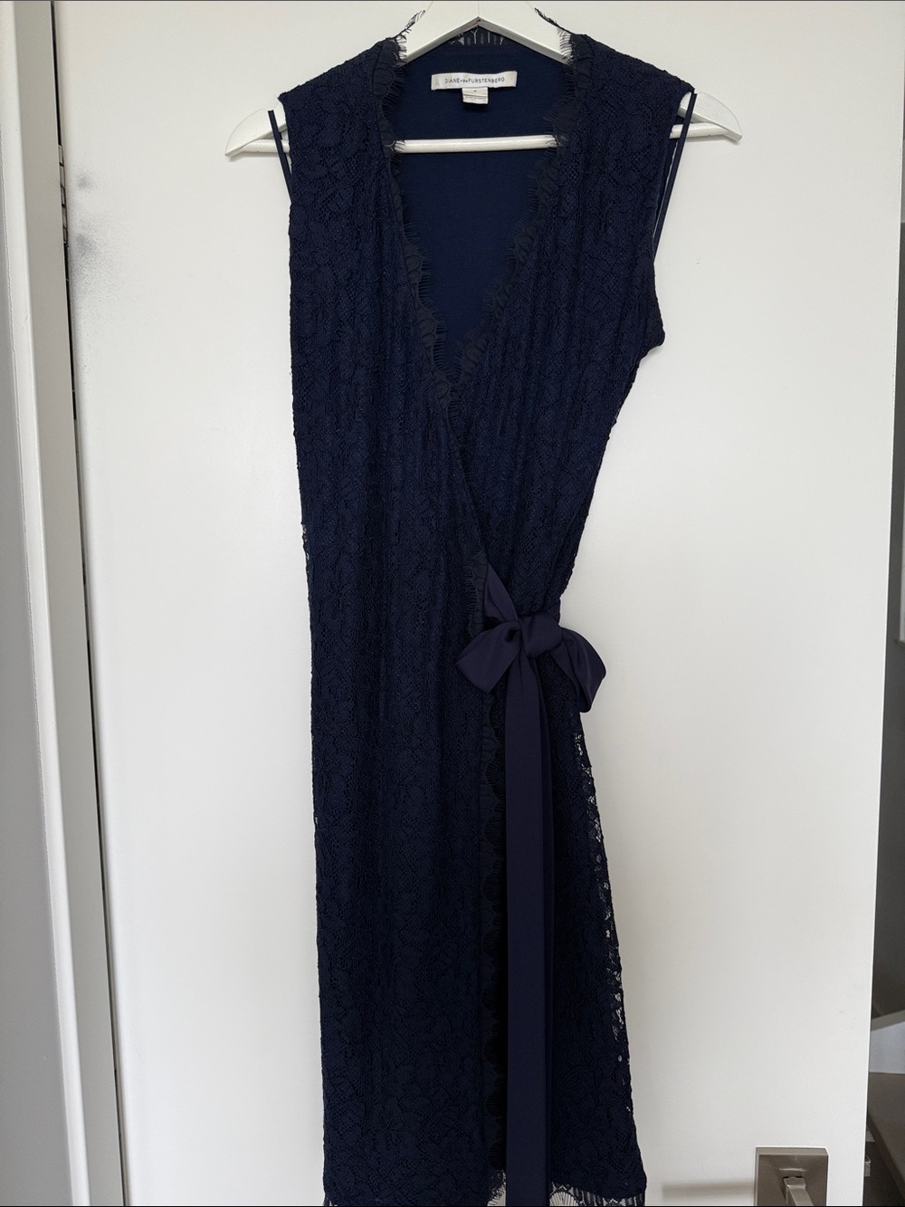 Diane Von Furstenberg - Navy Lace Wrap Dress - Size 6